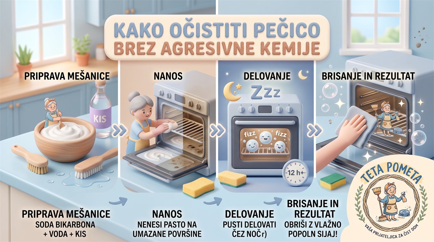 Infografika: Kako očistiti pečico brez agresivne kemije