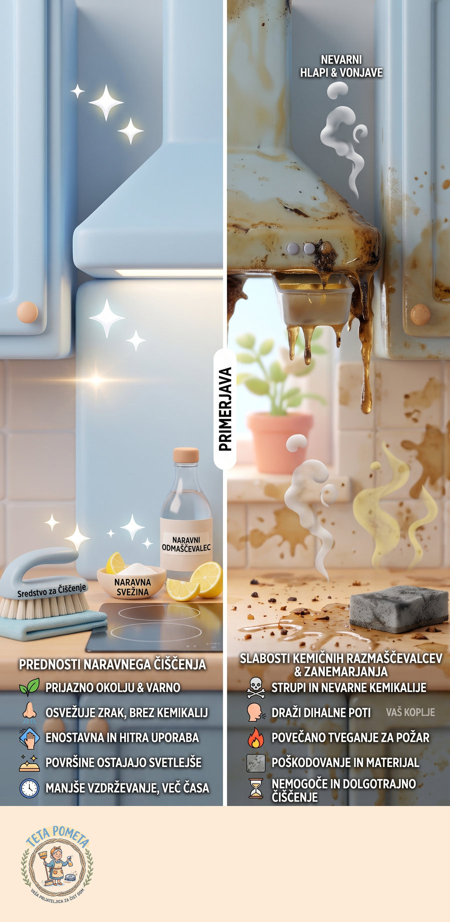 Infografika: Maščoba v kuhinji: napa, omarice in tisti lepljivi film