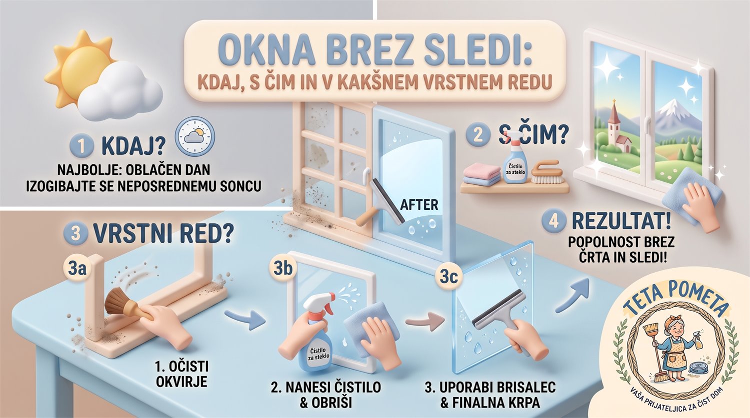 Infografika: Okna brez sledi: kdaj, s čim in v kakšnem vrstnem redu