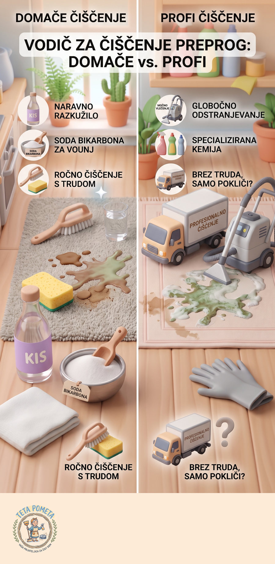 Infografika: Preproge: kako jih očistiš doma in kdaj se splača strokovnjak