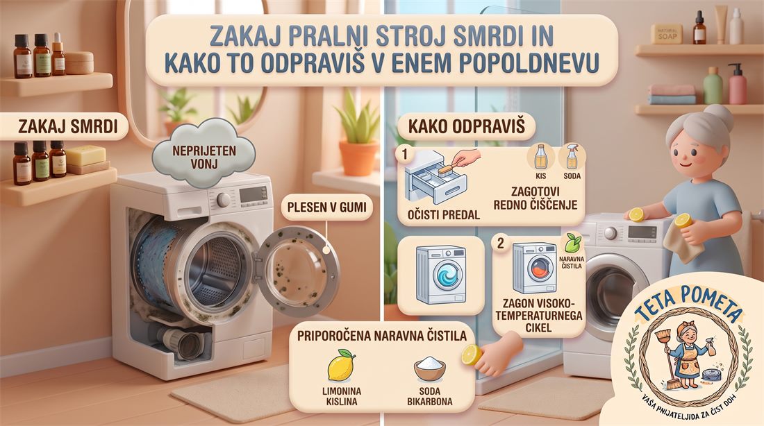 Zakaj pralni stroj smrdi in kako to odpraviš v enem popoldnevu