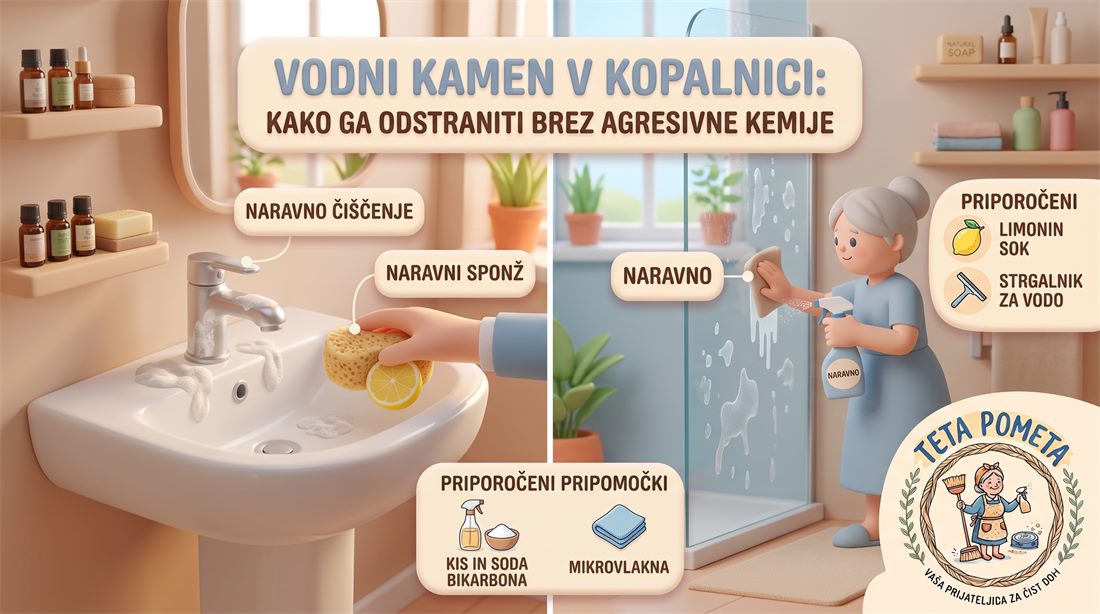 Vodni kamen v kopalnici: kako ga odstraniti brez agresivne kemije